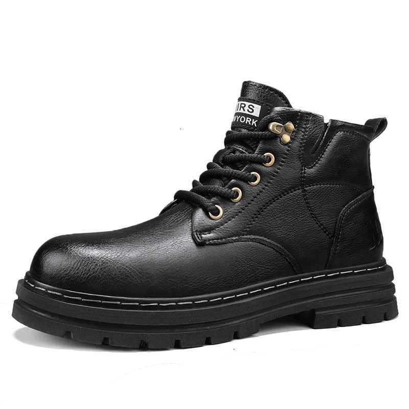 Luxury Brand Mens LaceUp Shoes Winter Classic Mens High Top Boots Man Korean Version Casual Shoes Male Leather Fashion Boots W251024