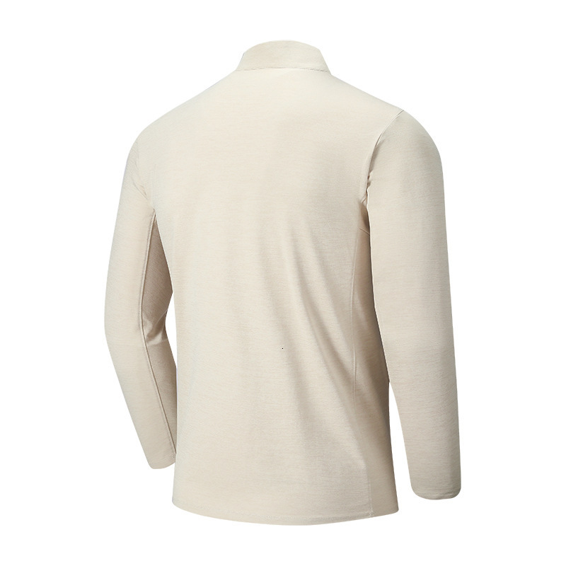 Men's Fitness Quick-Dry Long Sleeve Base Layer Clothing Sweat-Wicking Running Half-Zip Stand Collar