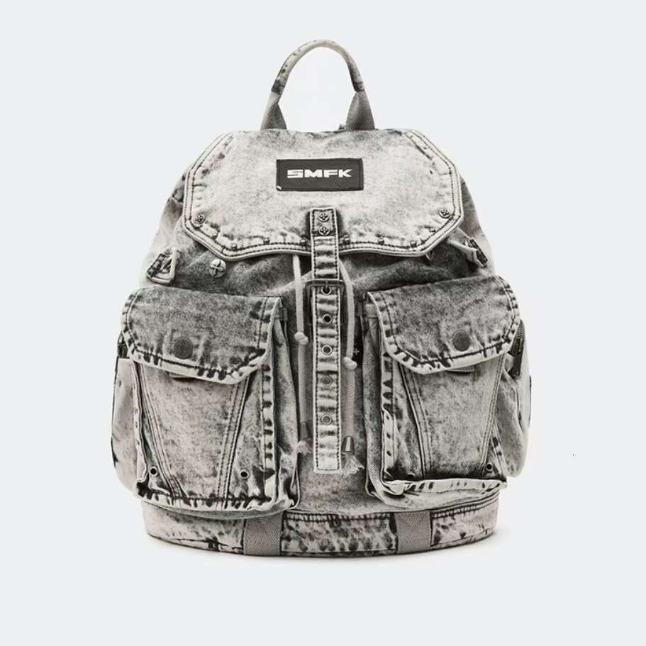 SM Mustang Denim Backpack Large Capacity Washed Bag New Model High Quality