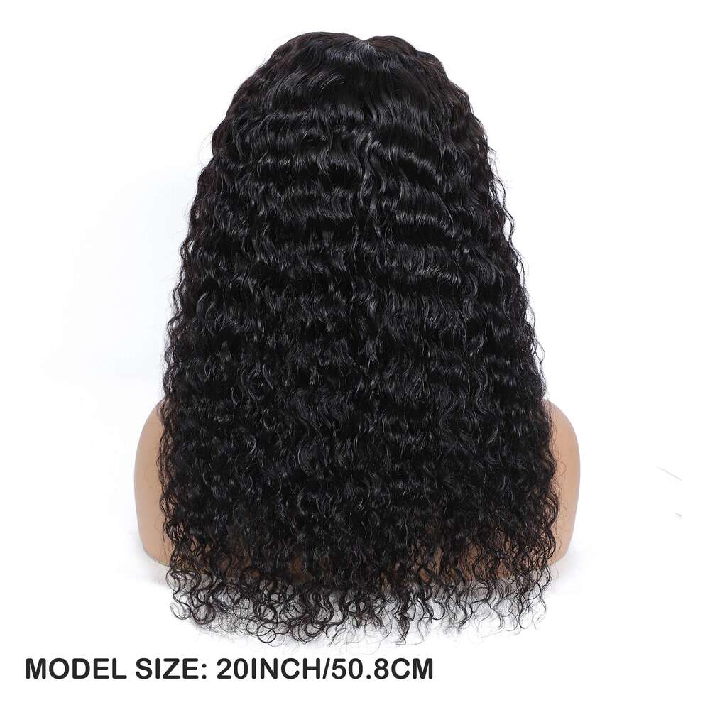 Brazilian Virgin Human Lace Front 13x4 Water Wave 150% Density Wigs with Baby Hair - Pre-Plucked Frontal Wig for Dark Beige, Curly Hairline No Glue/Ad