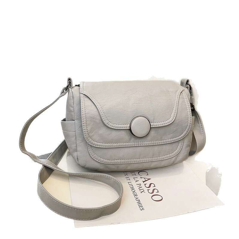 Washed Versatile 2025 Autumn Winter Soft Leather Women's Crossbody Large Capacity Small Square Shoulder Bag