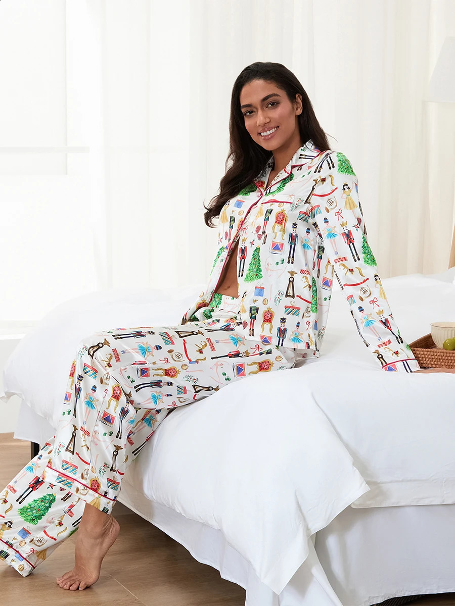 Matching Christmas Pajamas Set for Family Festive Tree Print Sleepwear for Mommy and Me Matching Tops and Pants for a Cozy 251020