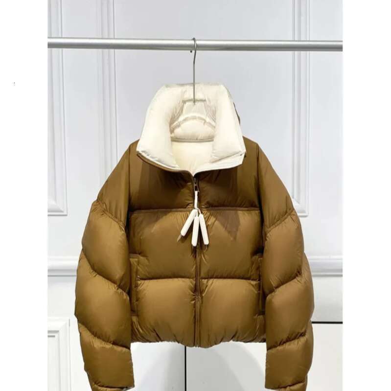 2025 New Autumn Winter Fashion Parkas Jacket Lady Thick Warm Bread Outwear Vertical Collar Down Cotton Coat Women Short Top Womens Coat