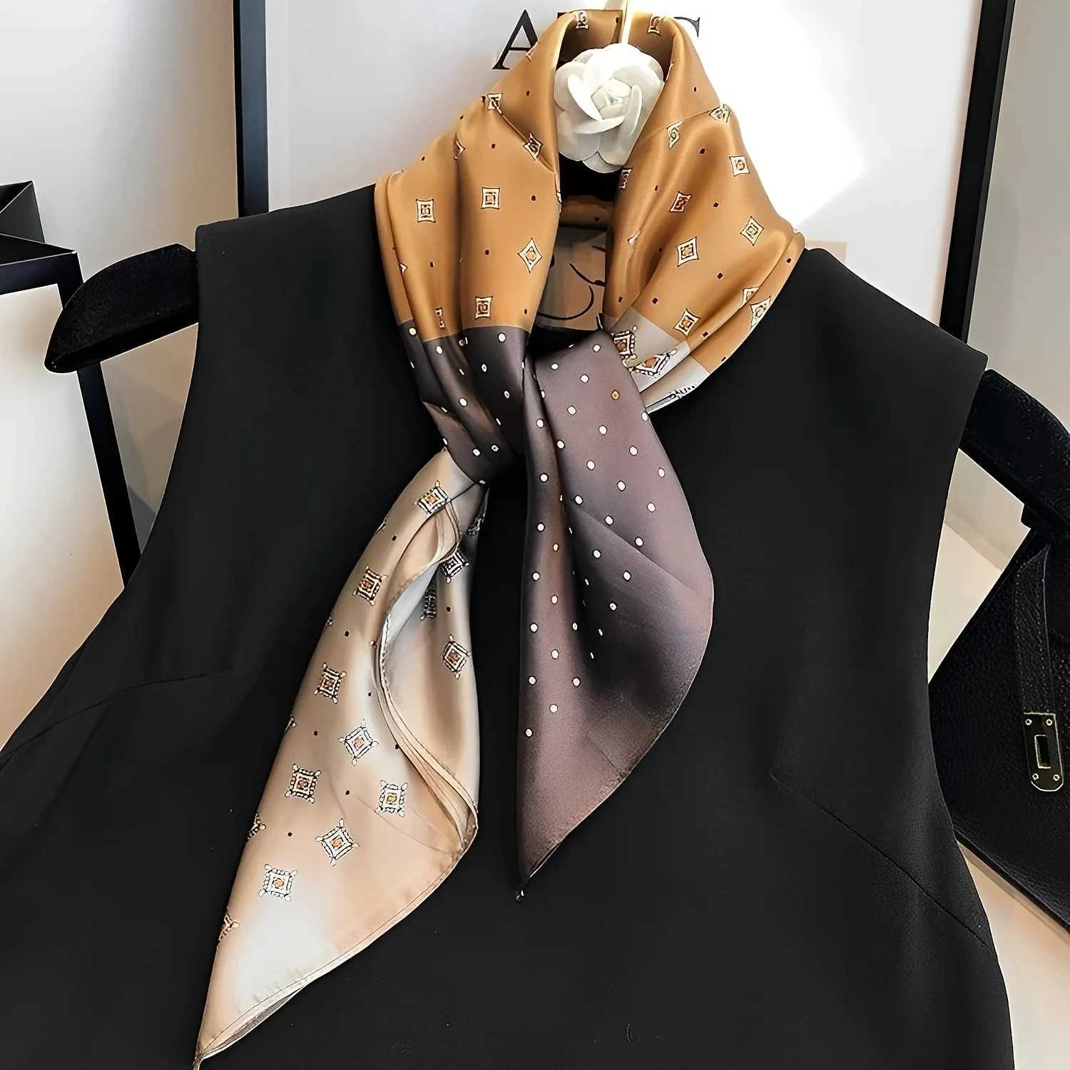 Luxury Brand Faux Diamond Polka Dot Square Scarf Elegant Imitation Silk Shl Casual Decoration scarf Small Neck Scarf Y251024