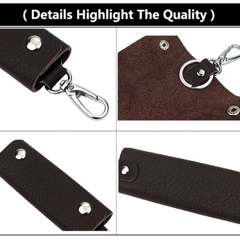 Head Layer Cowhide Household Key Bag for Mens Retro Waist Hanging Door Key Organizer Case Universal Leather Key Holder Wallets Z251023