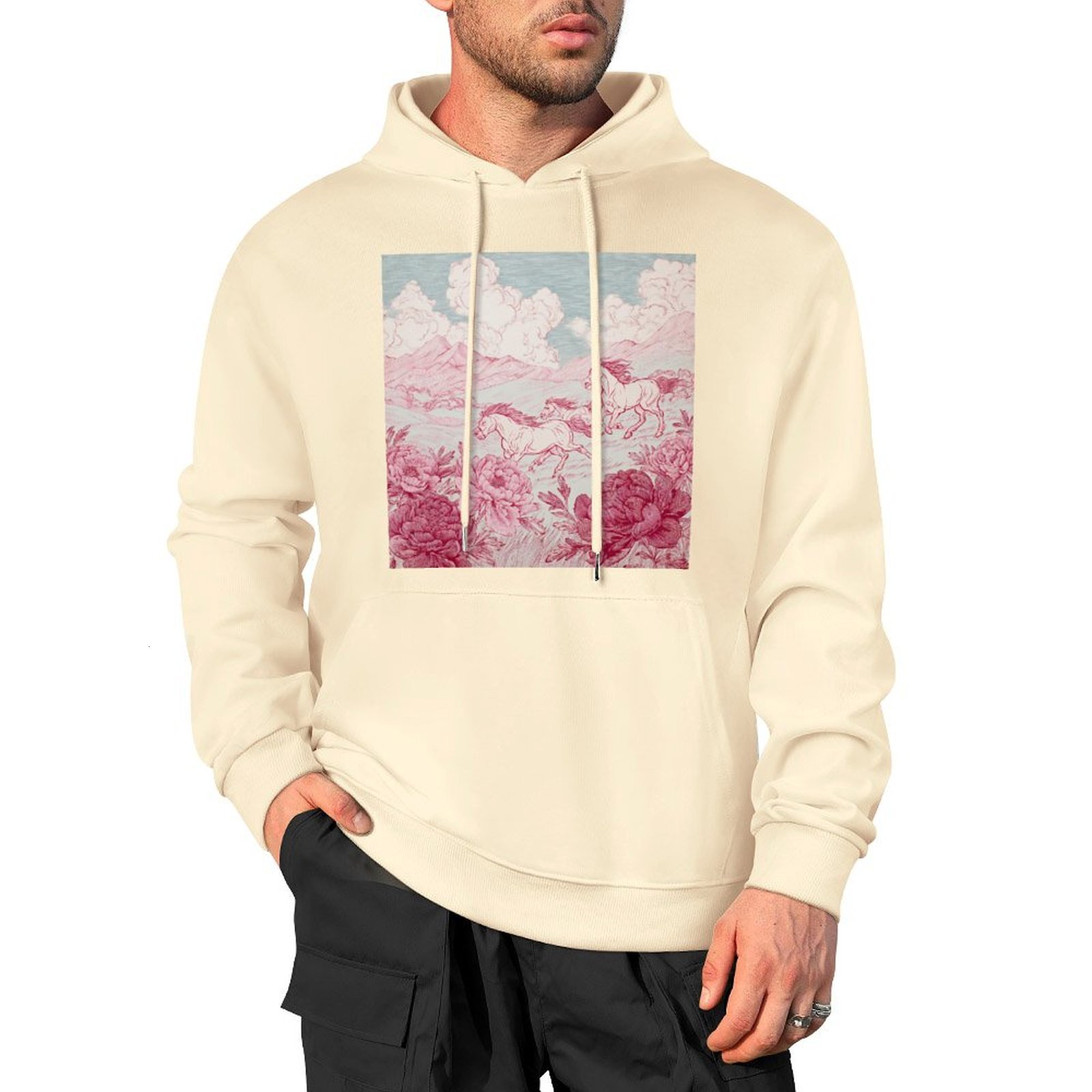 H Designer Fall Winter Hoodie Luxury Horse Print Design Unisex Long Sleeve Streetwear Hip Hop Oversized Fit Hoodie Men's Fashion Apparel H43