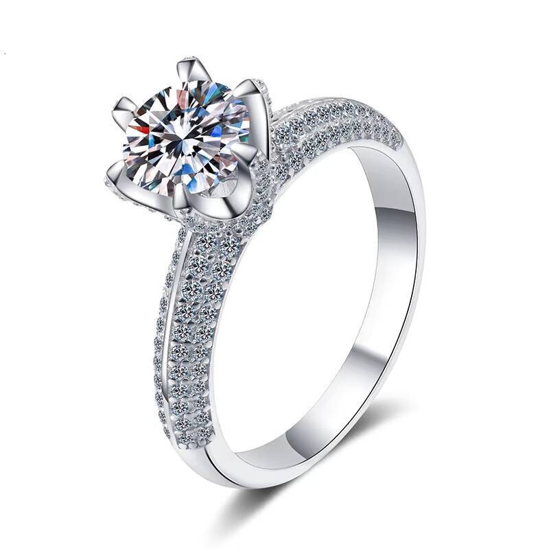 Wholesale Factory Direct 925 Silver Moissanite Solitaire Engagement Ring CertifiedElegant Style