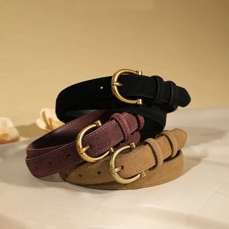 Gifts Luxury Design Suede Leather Belt Trendy Casual Business Waist Strap Versatile Pin Buckle Waistband W251024