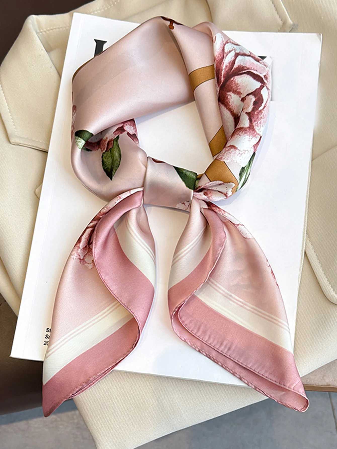 70cm Scarf Simated Silk Wen Summer Shls And Wr Hijab Scarves Femme Echarpe Designer Beach Stole Bandana Y251024