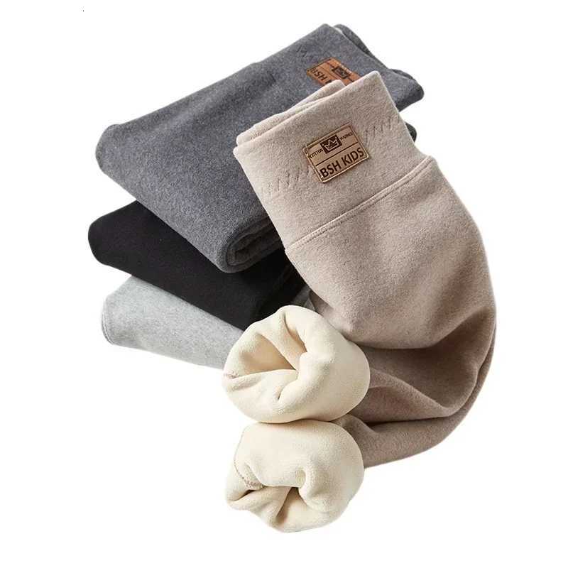 Winter Kids Fleecelined Cotton Pants Thickened Outerwear For Medium To Large Children Warm Integrated Velvet Trousers GirlsT251024