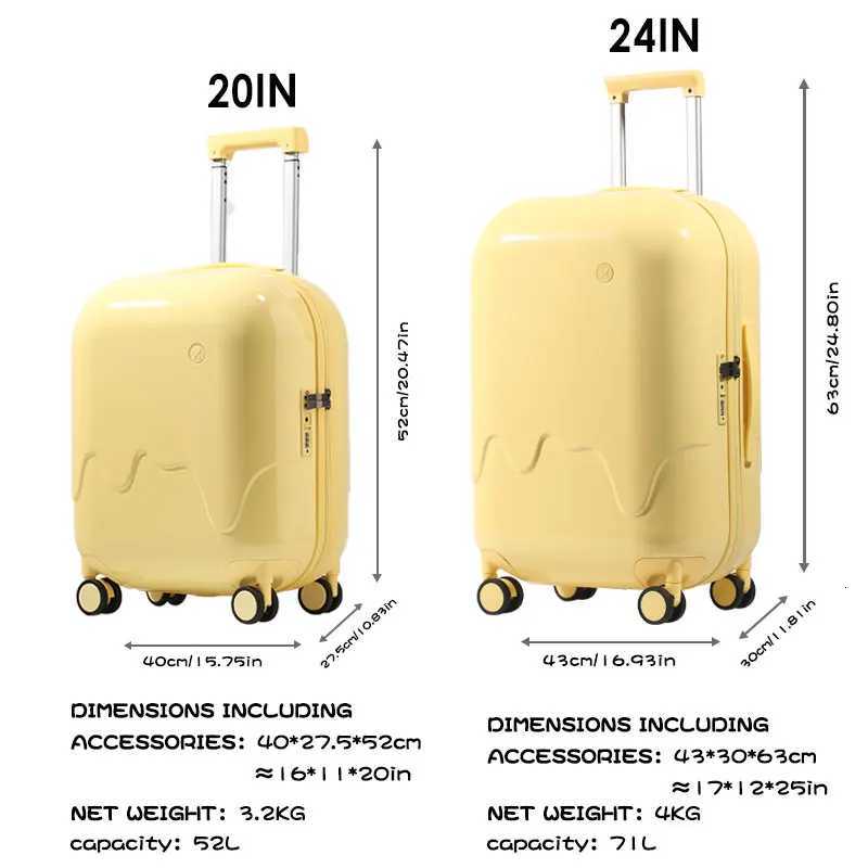Cute MultiFunctional Suitcase Portable Trolley Case Up Holder USB Charging To Interface Scroll Wheel Hand Push Password BoxW251024