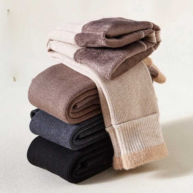 2025 New Winter Children Girls Solid Color Pit Strip Render Pants Toddler Fleece Padded Warm Trousers Kids LeggingsT251024