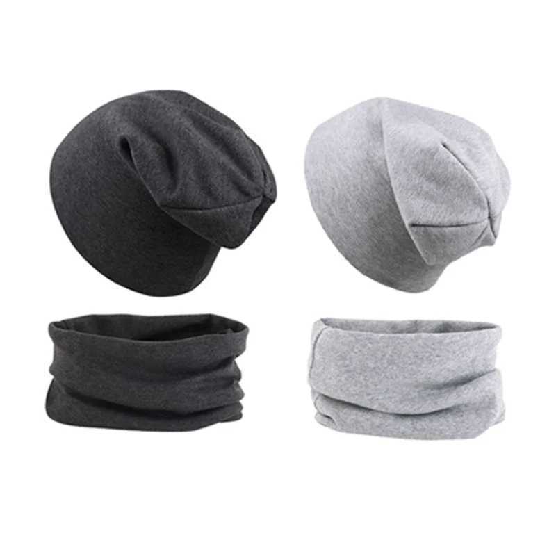 2pcs New Baby Hat Scarf Set Boys Girls Hip Hop Cap Autumn Winter Soft Elastic Beanie Hats Cotton Newborn Bonnet Warm AccessoriesL251024