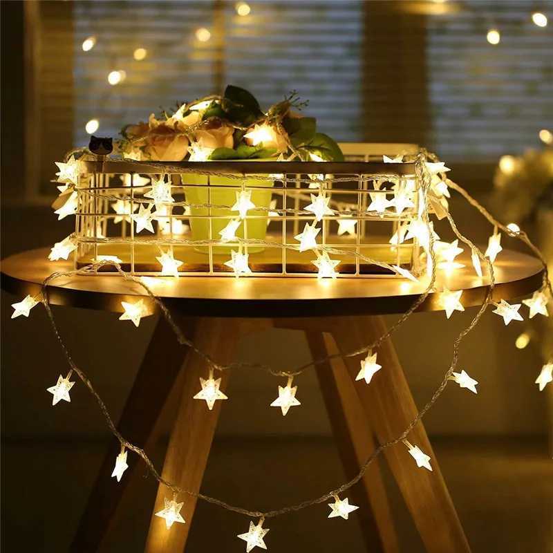 6M 40Led Lights Outdoor Decoration String Lights Christmas Tree Home Window Decor Holiday Lighting Star Light Strings C251024