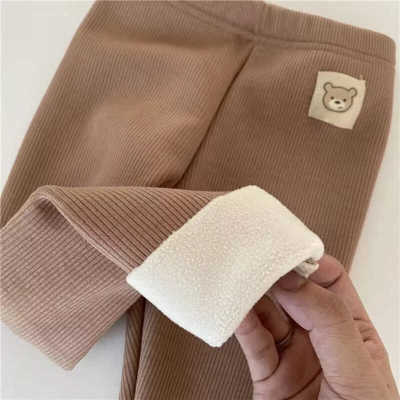 New Autumn Winter Kids Pants Fleece Lined for Warmth Cartoon Elastic Unisex Baby Toddler LeggingsT251024