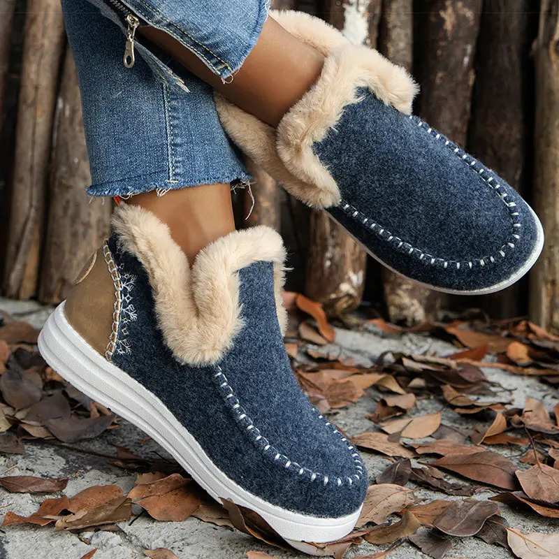 Boots 2025 Winter Shoes For Woman Fur Botas Mujer Casual Womens Ankle Boots Winter Footwear Female Rubber Snow Boots For Women251020