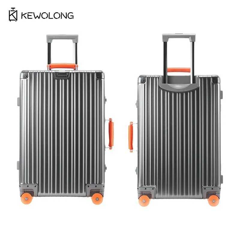 Full Aluminum Magnesium Alloy Suitcase 20 29 Inch Durable Metal Checkin Luggage with TSA Lock Large Capacity Carry OnW251024