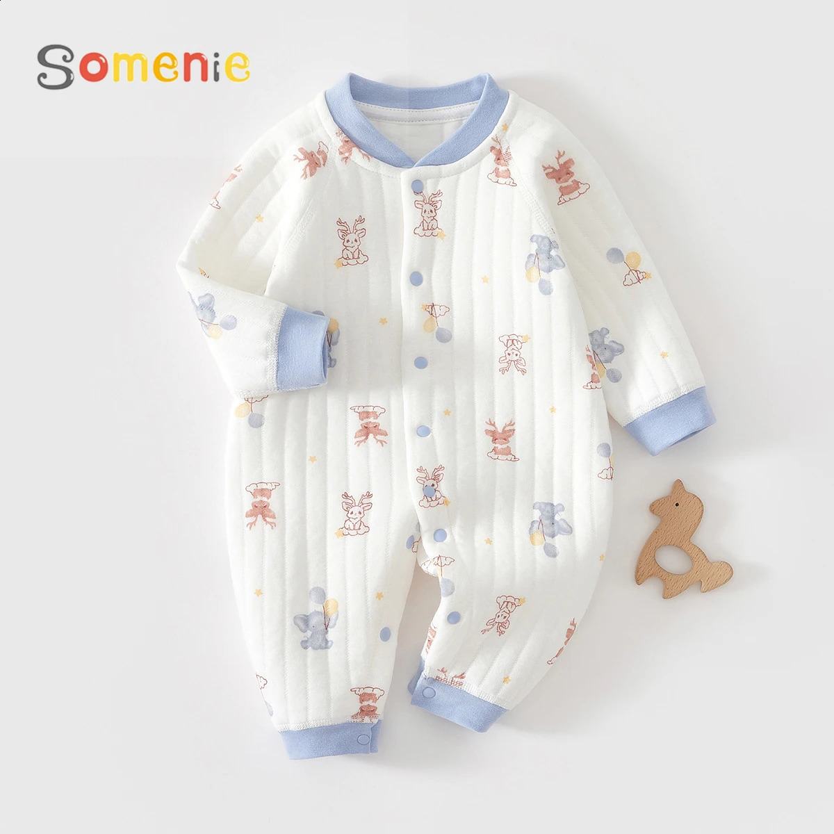 Baby Jumpsuit Clothes Winter Thickening 100 Cotton Boys Girls Cute Printed Bear Romper Infant Onesie Spring Trend 136912M 251023