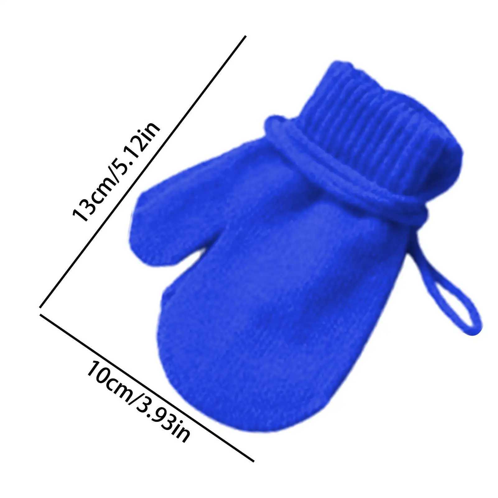 Kids Ski Gloves Knitted Snow Gloves with String Comfortable Warm Mittens Cute Kids Winter Accessories for Skiing Skating Y251024