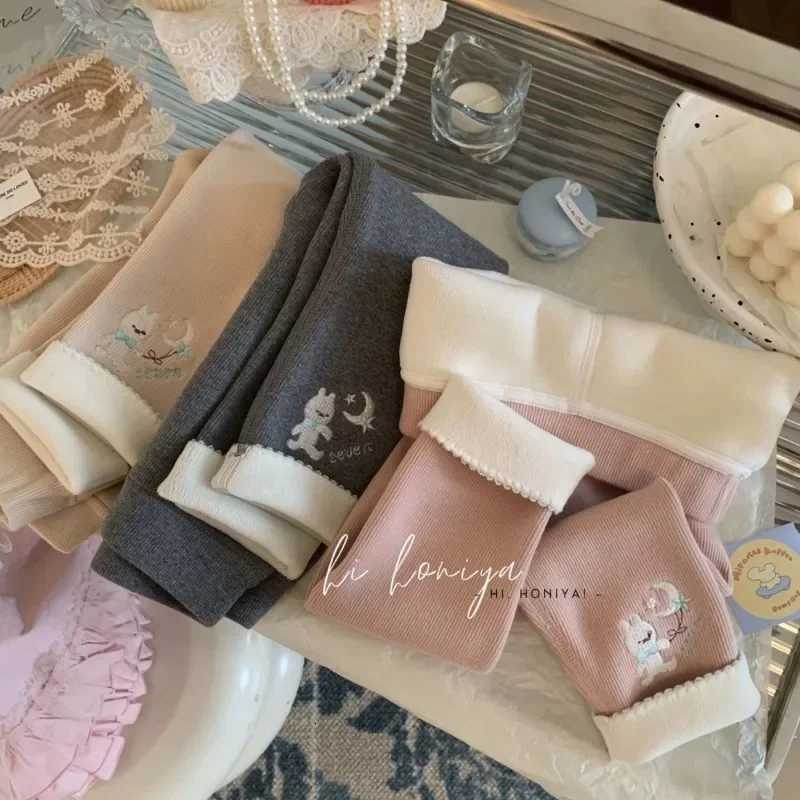 Girls Fleece Leggings Autumn WInter Korean Velvet Warm Pants 16Years Old Girl Casual Thicken TrousersT251024