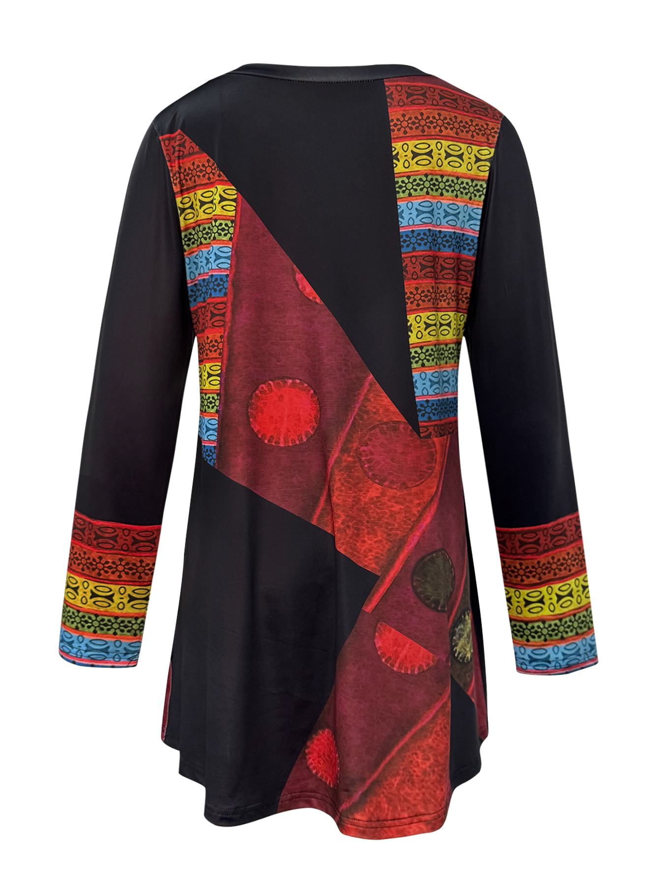 Vintage Style Loose Women's Long Sleeve T-Shirt, Milk Silk Casual Thin Top for Autumn Winter, S-XXL Black--CF40633