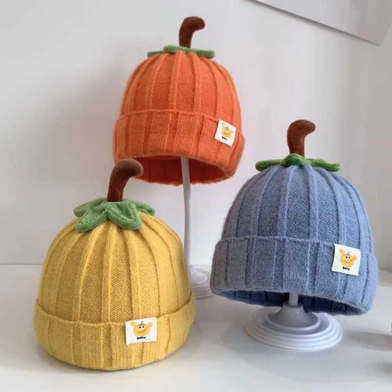 Winter Baby Knitted Hat Cute Pumpkin Toddler Beanies 636 Months Boy Girl Thick Woolen Warm Crochet Bonnet Children Pullover CapL251024