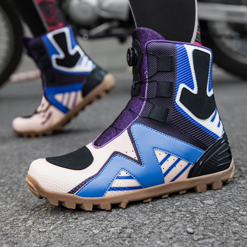 Four Seasons Motorcycle Short Boots Unisex Offroad Riding Shoes for Racing & Travel Non-Slip Wear-Resistant with Reliable Protective Design Key Gear