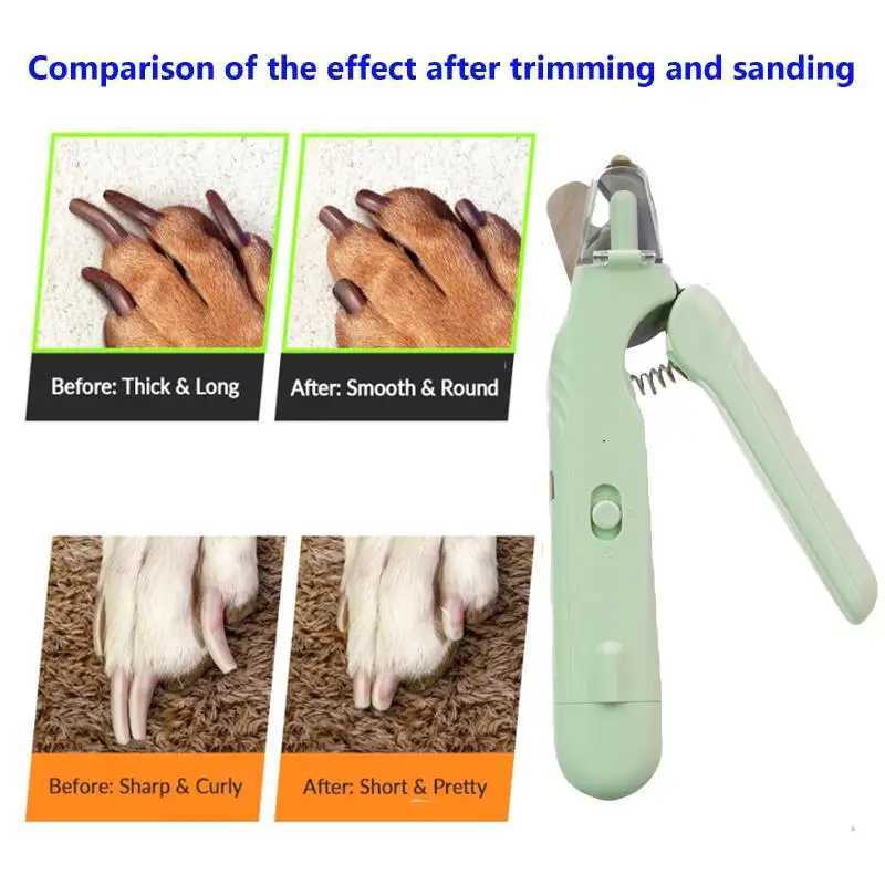 2 In 1 Pet Nail Clippers with Led Light Dog Cat Special Blood Line Scissors Multifunction Animals Paw Nail Trimmer Pet Supplies Z20251024