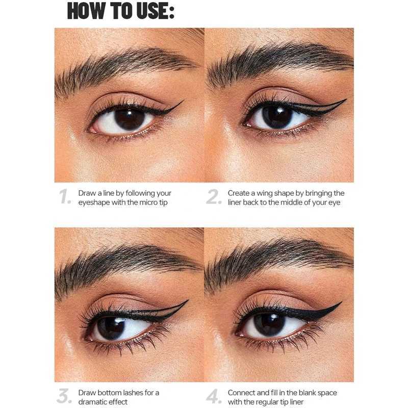 Black Smooth Liquid Eyeliner Pen Quickdry Longlasting Waterproof Eyeliner Anti Smudged Ultrafine Liquid Eyeliner Eye CosmeticL251024
