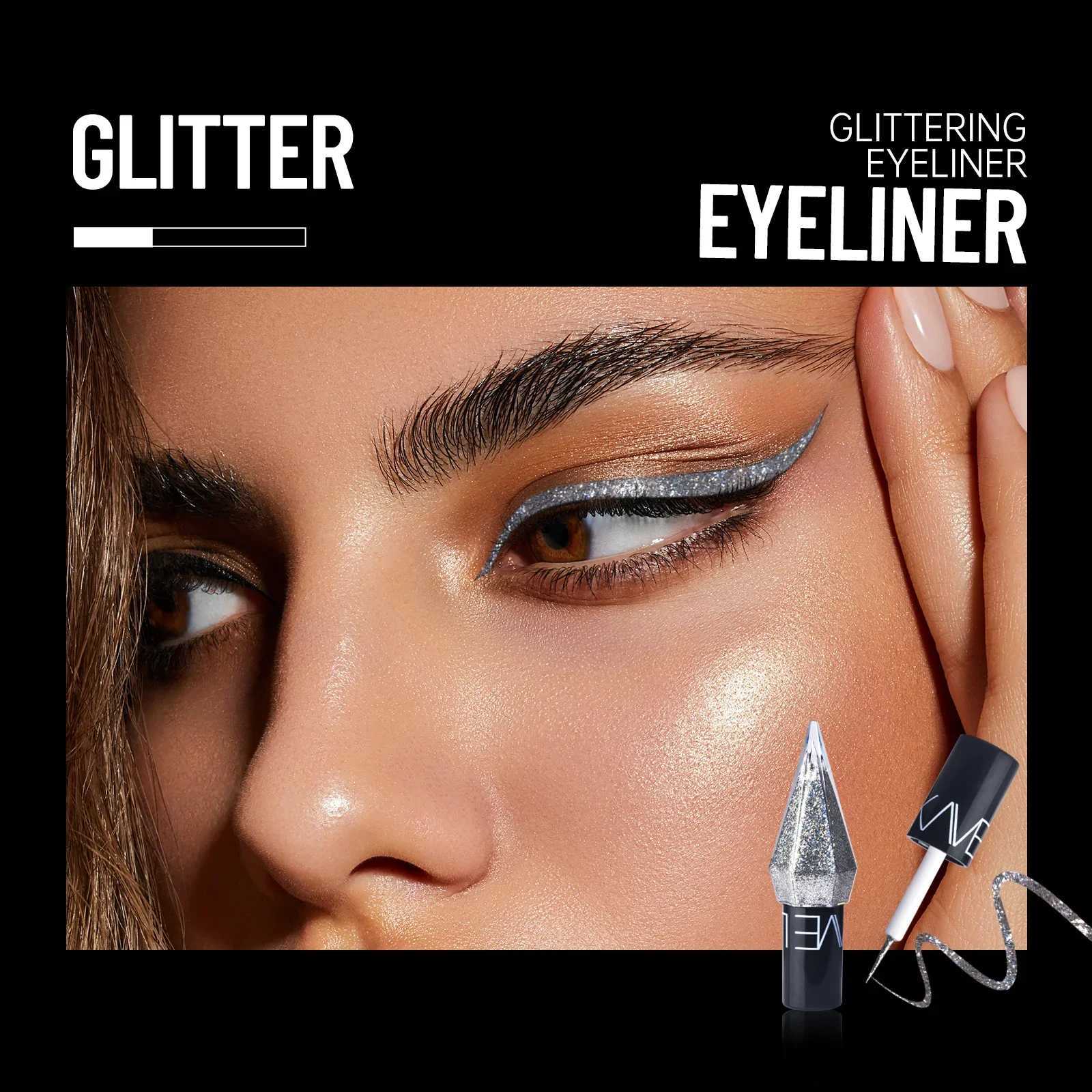 9Color Diamond Shiny Eye Shadow Eyeliner Pen Pearl Light Color Fast Drying Waterproof Eyeliner LiquidL251024