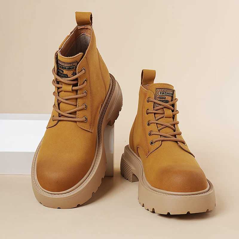 New Arrival Mens Motorcycle Boots Casual Leather Punk Ankle Boots Fashion Basic Botas Versatile High Top Shoes Sneakers W251024
