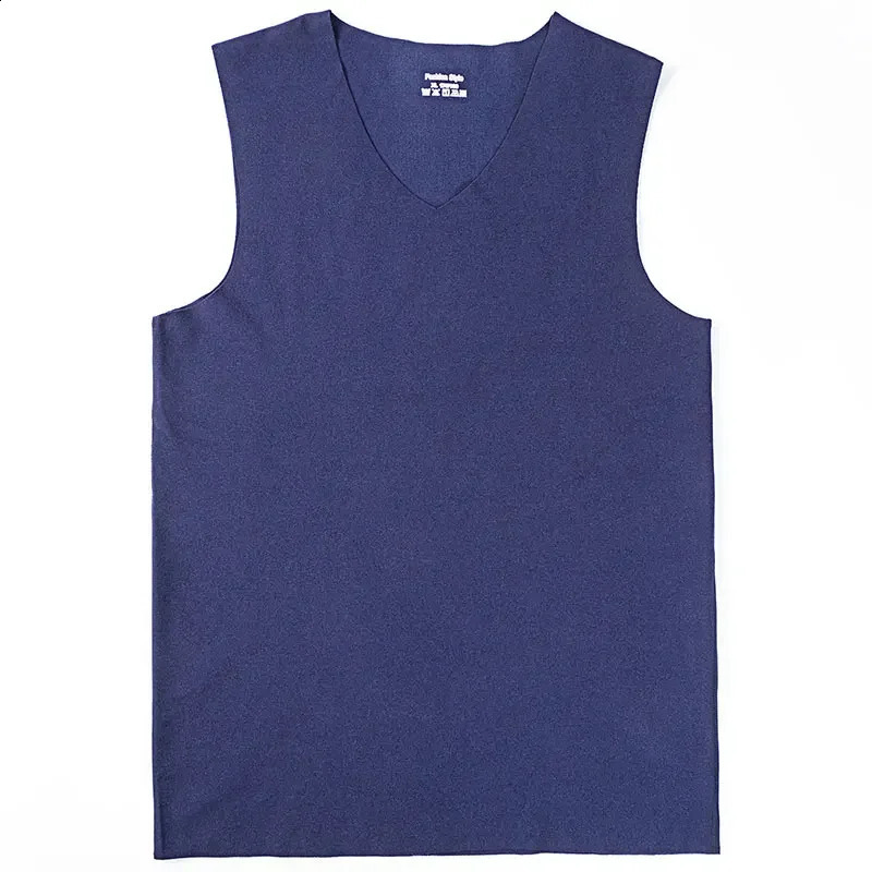 1pcs Set Mens Vneck Thermal Undershirts Solid Base Mens Warm Seamless Slimming Sleeveless Add Velvet Thickening Inner Shirt 251018