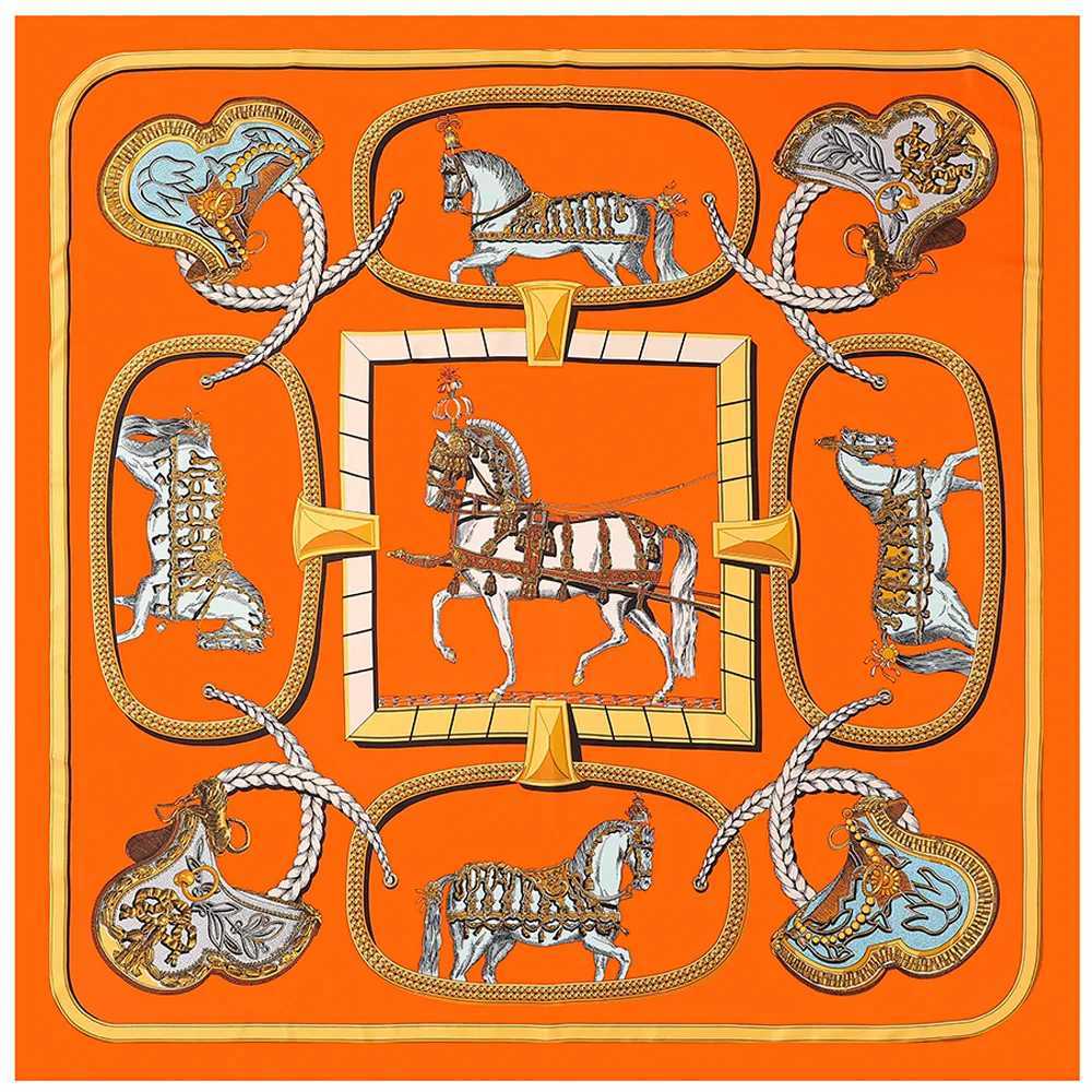 130cm New Design Warhorse Brand Square Scarf Women 2023 Twill 100 Silk Scarf Fashion Shawl Bandana Kerchief Scarves For Ladies C251024
