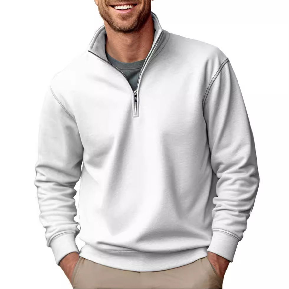 Amazon New Men's Sweatshirt Foreign Trade Designer Hoodie Jacket Tracksuit Men Polo Veste Coat Casual Zipper Stand Collar Thickened Fleece Solid 