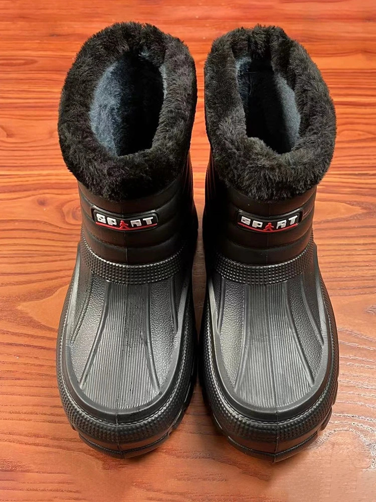 Mens Winter Thiened Waterproof Snow Boots Cotton oes for ly Warm round Toe Casual High Top Work Boots EVA Outsole251020