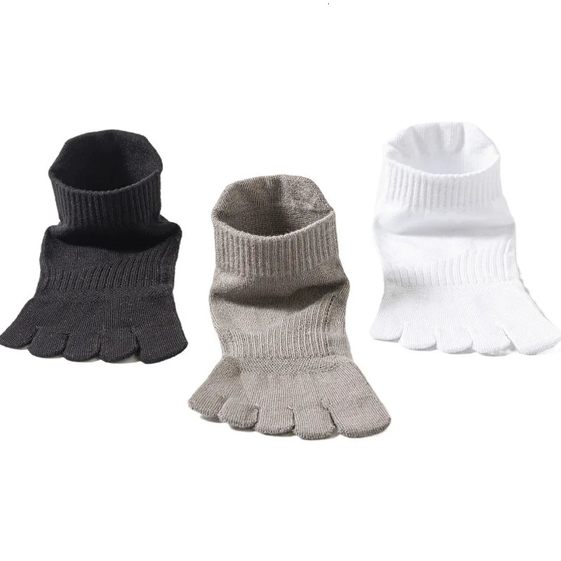 6 Pairs Solid Color Bamboo Fiber 5 Finger Socks Unisex Mesh Breathable Comfortable Deodorant Protect Ankle Short Socks with Toes 251023