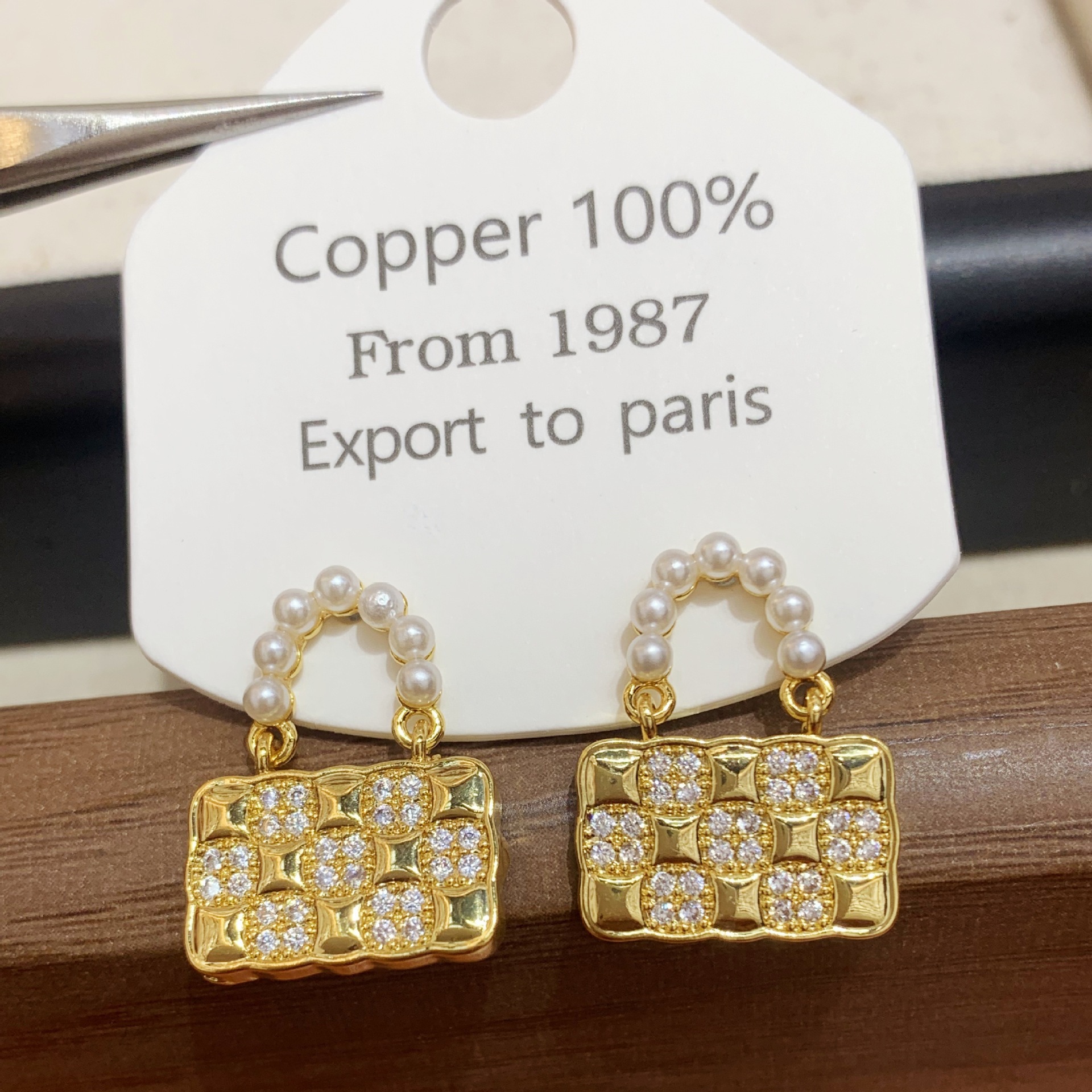 Designer earrings Luxury earrings S925 Silver Needle Gold earrings Hollow Square Light Luxury Retro Earrings High Grade Zircon Earrings Geometric Earr