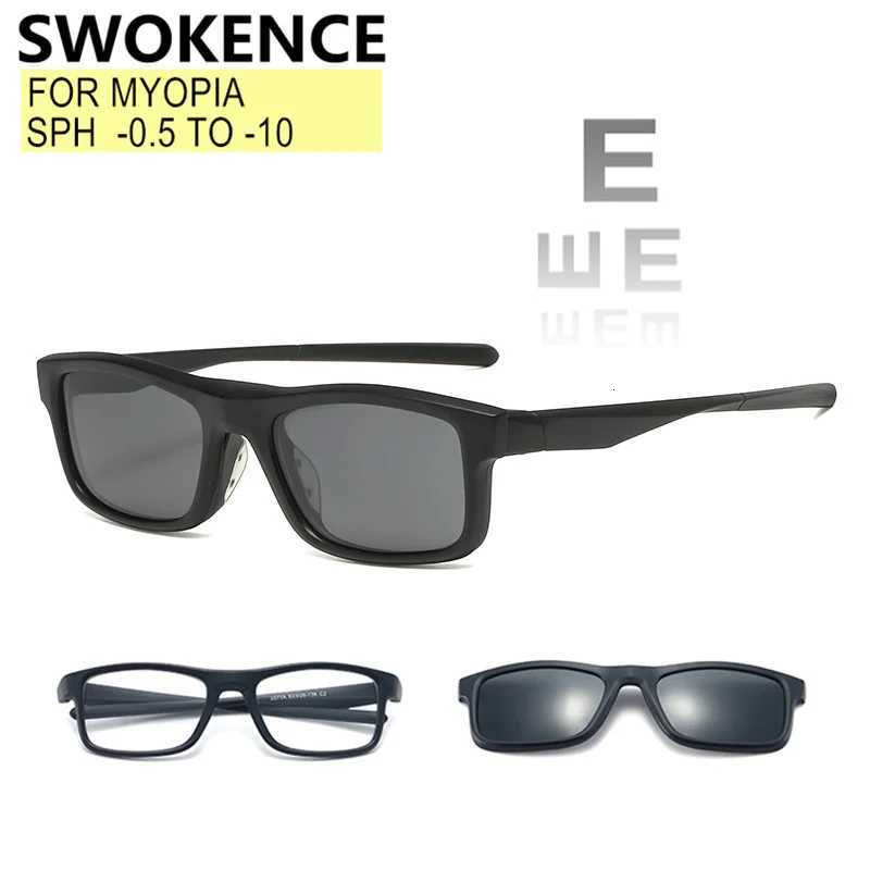 6 In 1 Corrective Glasses With Clips On Sunglasses Men Women No Screw Frame Spectacles Prescription Custom For Myopia F010T251024