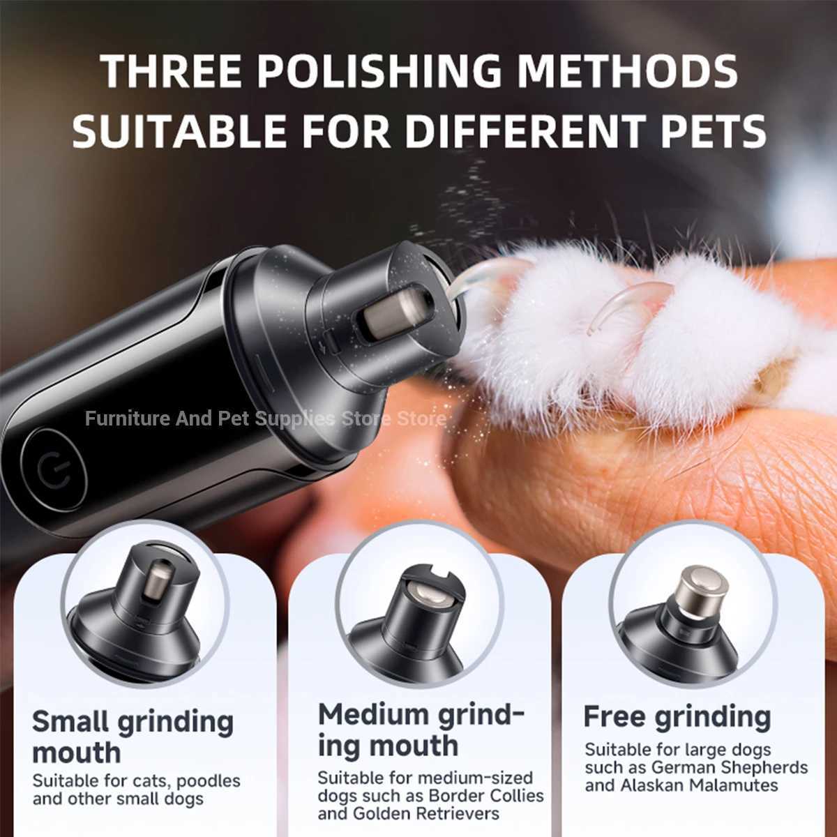 Electric Dog Nail Grinder Pet Nail Clipper USB Rechargeable Pet Nail Trimmers Painless with Polisher Wheel for SmallLarge Pets Z20251024