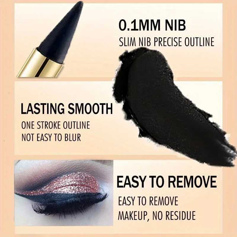 2PCS Matte WaterproofSmudge Proof Eyeliner Balm Black Lip liner Solid Eyeliner Balm Eyeshadow Makeup for Women CosmeticsL251024
