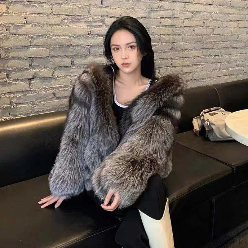 Womens Clothing Winter Arrivals Korean Style Fur Coats Faux Hooded Warm Fashionable Jacket Women 251018