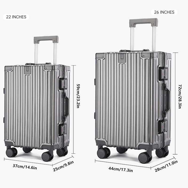 Mens Suitcase 2024 New LargeCapacity Trolley Case Strong and Durable Thickeneded DoubleLayer ExplosionProof Zipper SuitcaseW251024