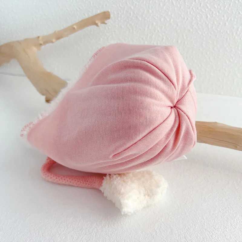 Cute Animal Baby Earmuffs Cap Winter Warm Ear Protection Hat Velvet Lining Kids Beanie Plush Ball Children Woolen Knit Hats 13YL251024