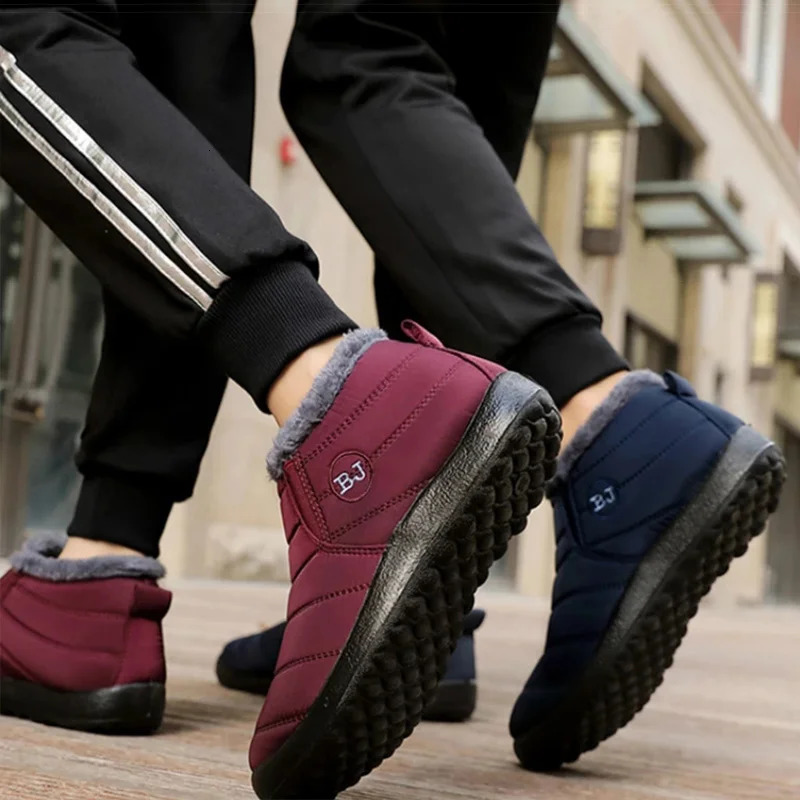 Boots Men Lightweight Winter Shoes For Man 2025 Ankle Boots Mens Slip On Casual Winter Boots With Fur Botas Para Hombre Black251020