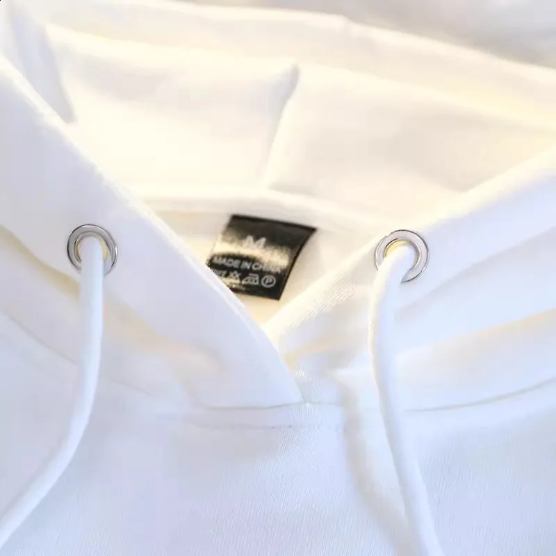 White Gray Letter Print Hooded Hoodie Men Women Autumn Winter 2025 Fashion Loose Casual Y2K Tops Cotton Warm Sweatshirt 251018