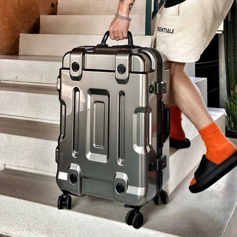 Trolley suitcase for boys with large capacity strong thick durable 202428 inch travel luggage silent shockproof boarding caseW251024