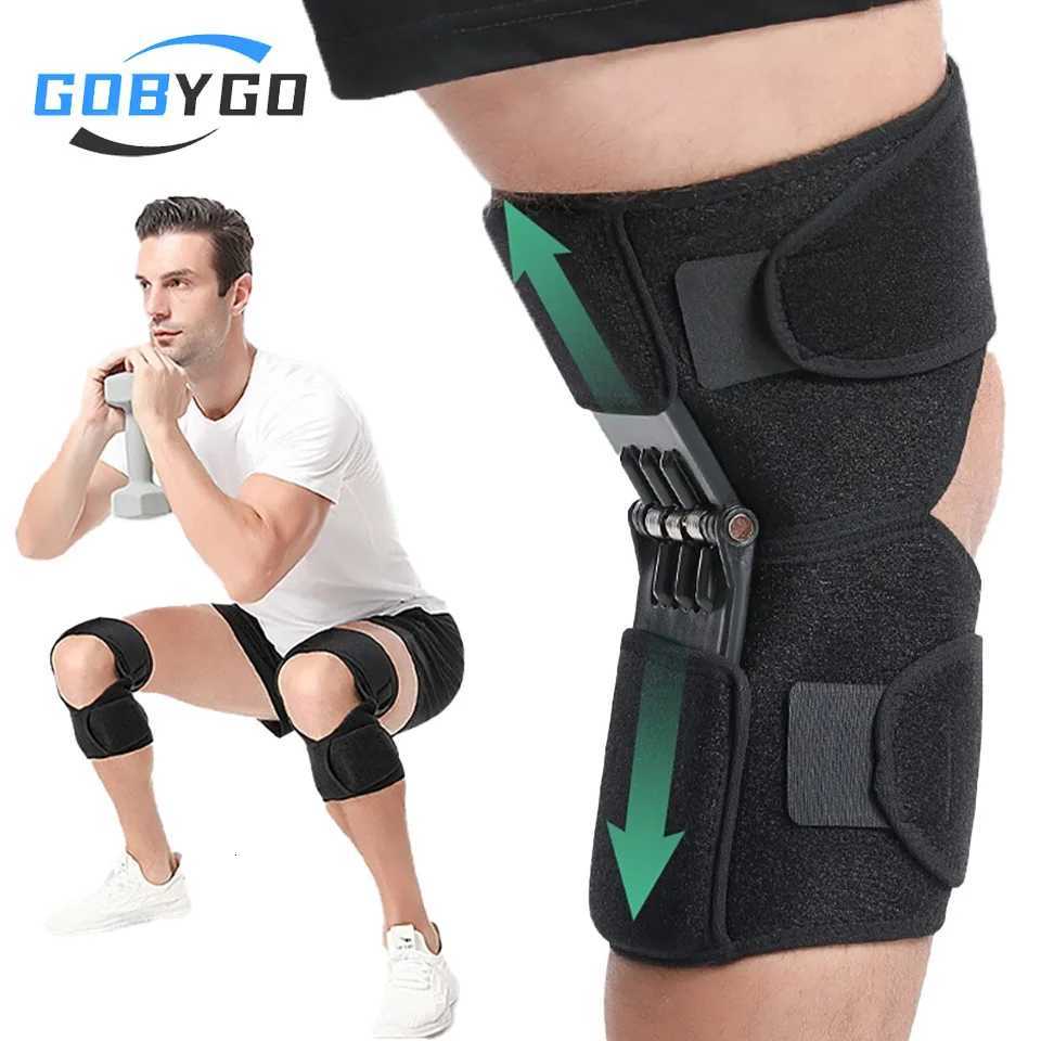 GOBYGO 1Pcs Adjustable Knee Booster Knee Brace For Patella Immobilization Squatting Knee Protector Outdoor Mountaineering UnisexW251024
