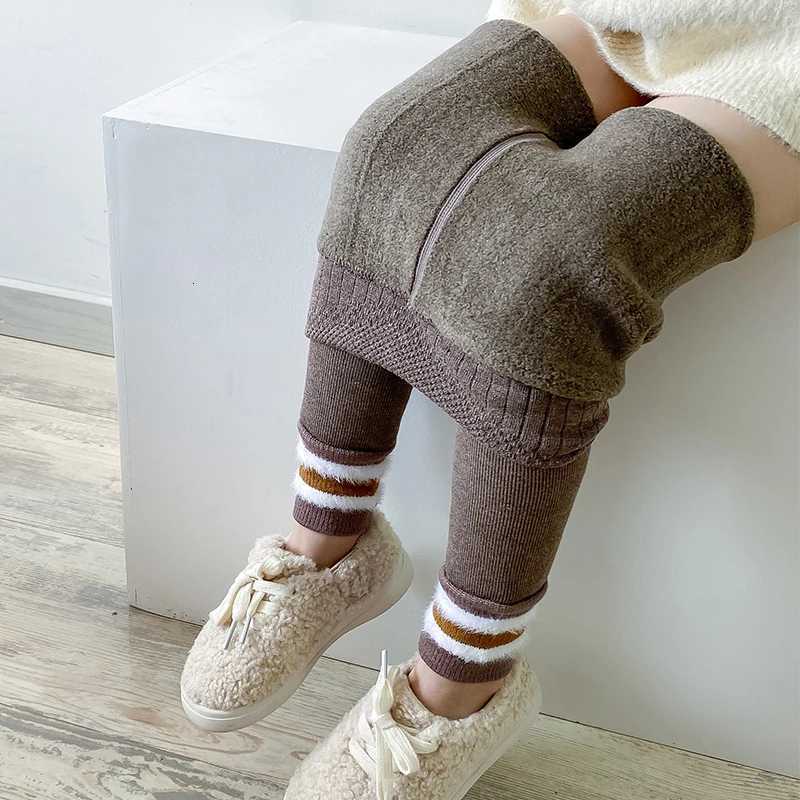 Toddler Girls Winter Thermal Leggings Autumn Children Velvet Thick Pants Kids Warm Cute Princess Stripe Tights Baby AccessoriesT251024