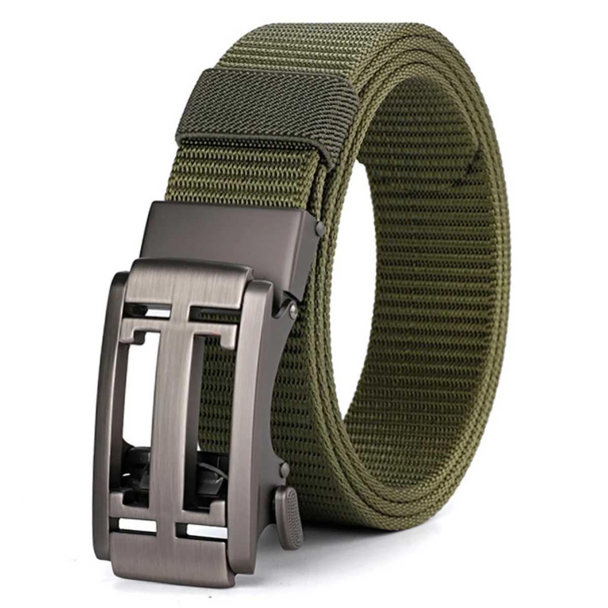Unisex Belt 4 mm Thick 35 cm Wide Casual Canvas Belt Outdoor Alloy Automatic Buckle Belt C251024