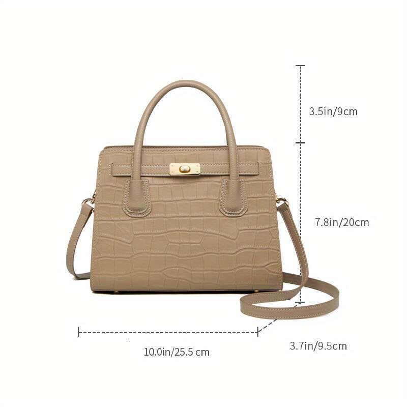 Genuine Crocodile Genuine Leather Crocodile Pattern Handbag High-Quality Hard-Shell Tote | Women's Fashion Versatile Large Capacity Travel Bag